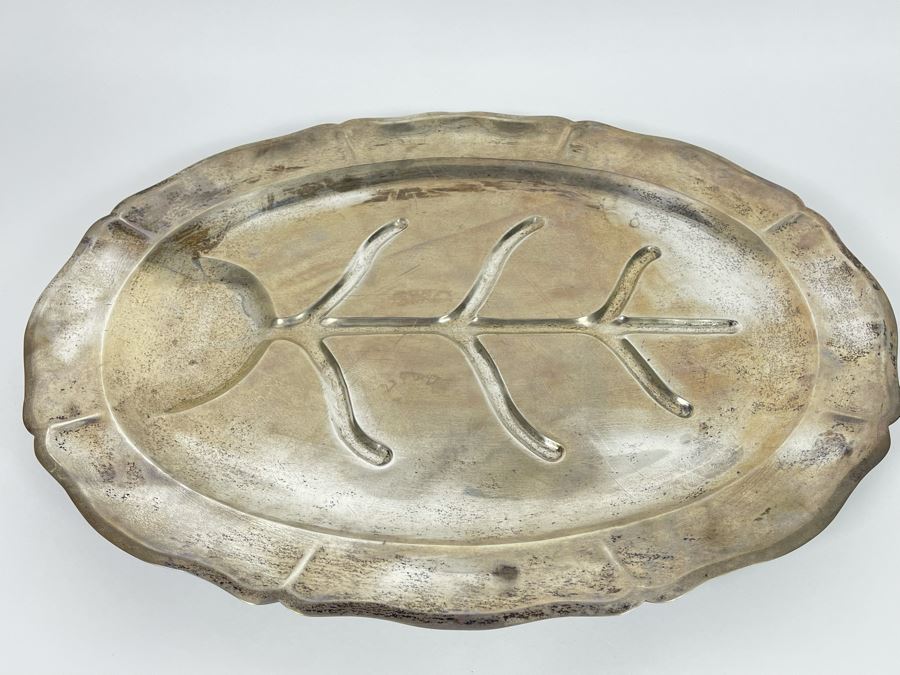 JUST ADDED - Sterling Silver Footed Platter From Maciel Silver Factory In Mexico 18.5W X 13.5D 1,199g - $835 Melt Value [Photo 6]