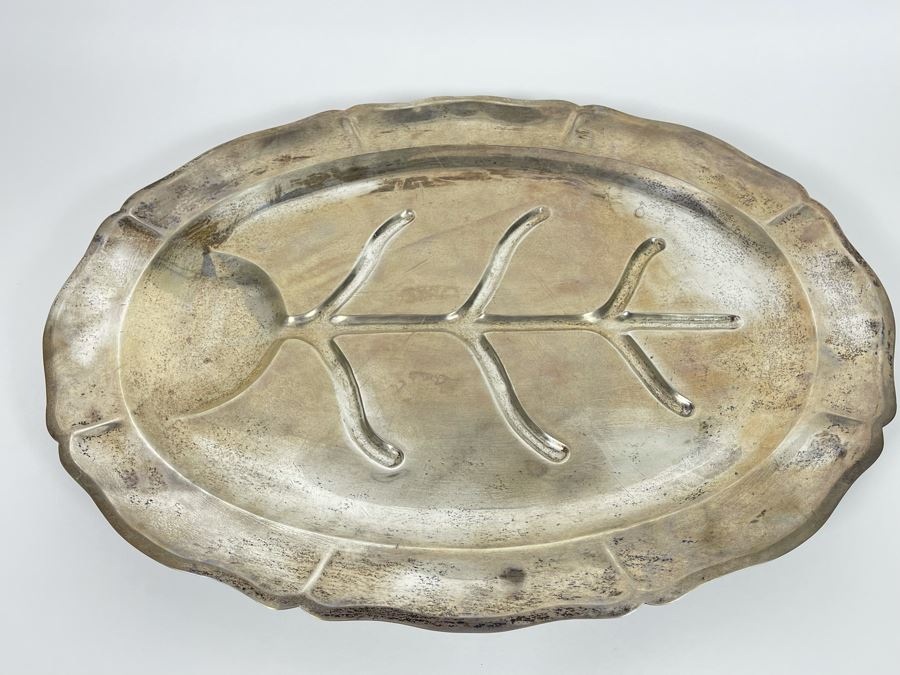 JUST ADDED - Sterling Silver Footed Platter From Maciel Silver Factory In Mexico 18.5W X 13.5D 1,199g - $835 Melt Value [Photo 5]