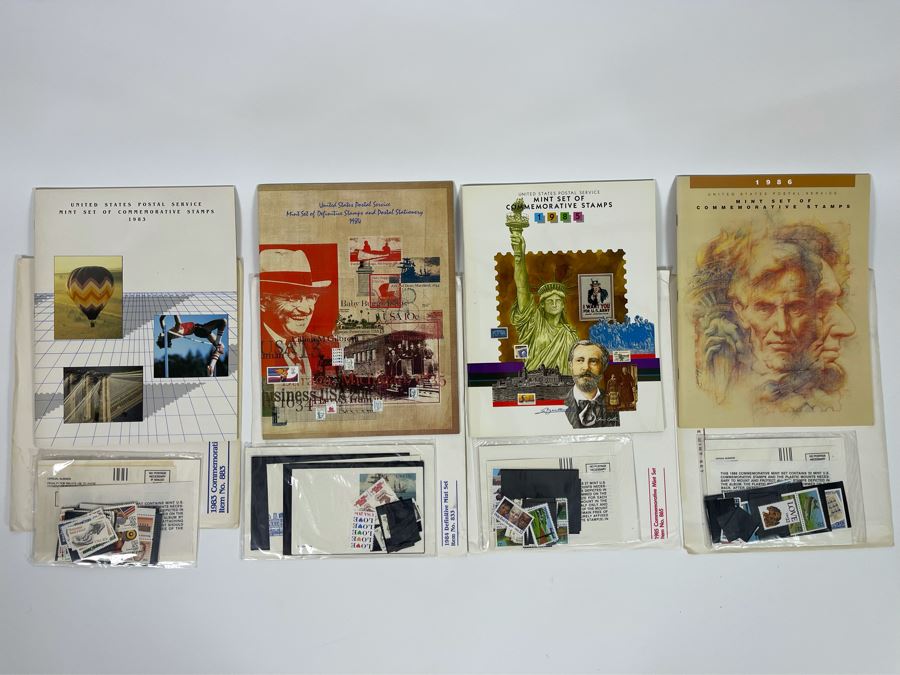 (4) Sealed Sets Of United States Postal Service Mint Set Of Commemorative Stamps From 1983, 1984, 1985, 1986 [Photo 2]