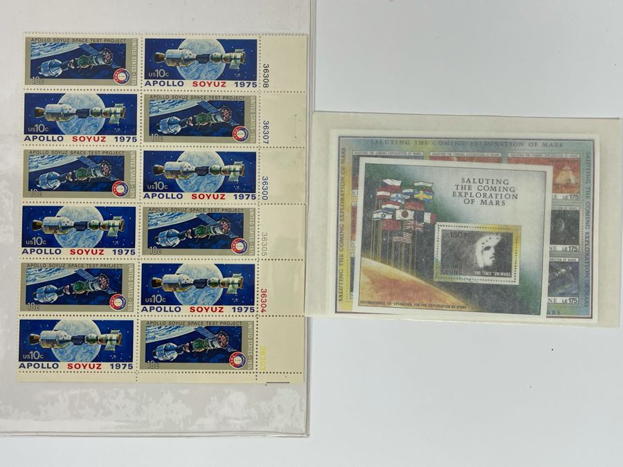 Mint Stamp Sets: Apollo Soyuz 1975 And Saluting The Coming Exploration Of Mars [Photo 10]