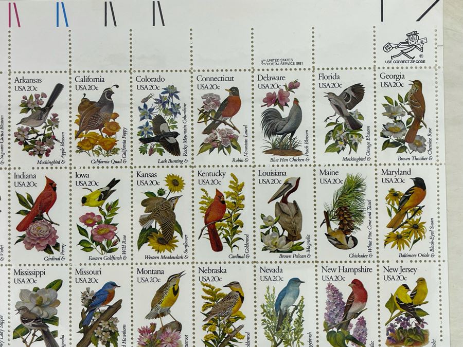 United States Postal Service 1981 Birds Mint Stamps Sheet [Photo 4]
