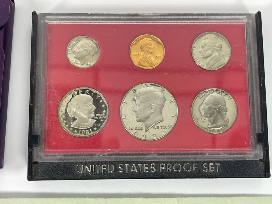 Various United States Mint Proof Sets From 1981, 1984, 1991 And 1986 