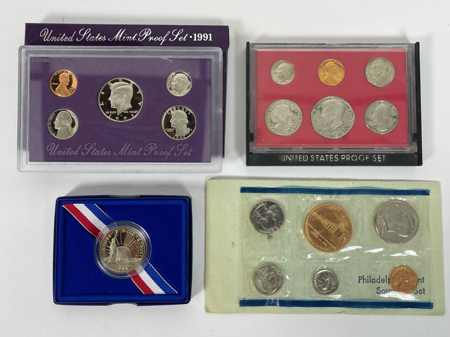 Various United States Mint Proof Sets From 1981, 1984, 1991 And 1986 Mint Liberty Half Dollar [Photo 2]