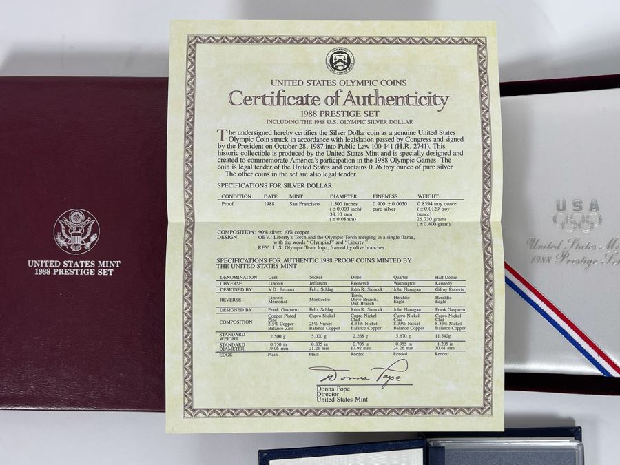 United States Mint 1988 Prestige Set With Silver Dollar And 1993 Royal Canadian Mint Coins [Photo 5]