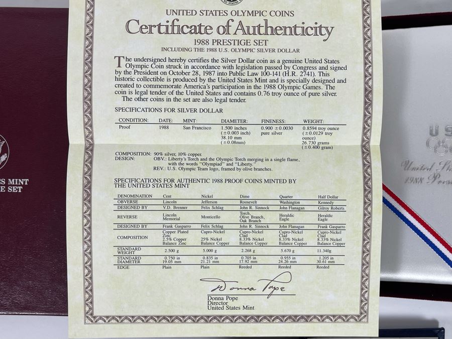 United States Mint 1988 Prestige Set With Silver Dollar And 1993 Royal Canadian Mint Coins [Photo 6]