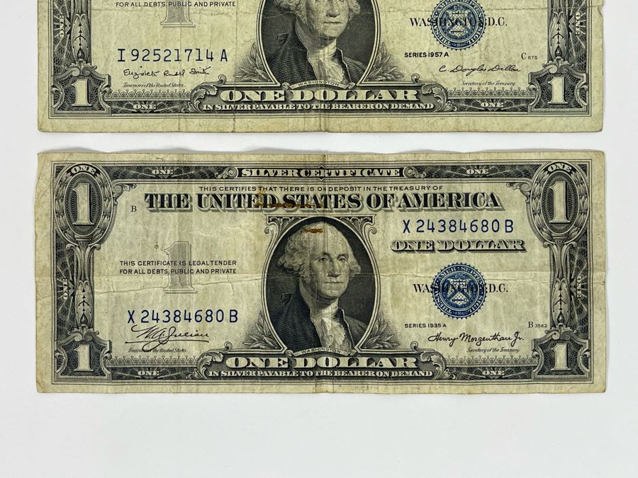 (3) United States One Dollar Silver Certificates 1928, 1935, 1957 [Photo 2]