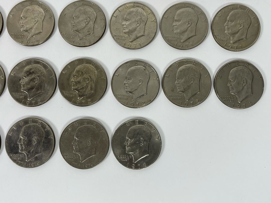 (28) Eisenhower One Dollar Coins Various Years [Photo 6]