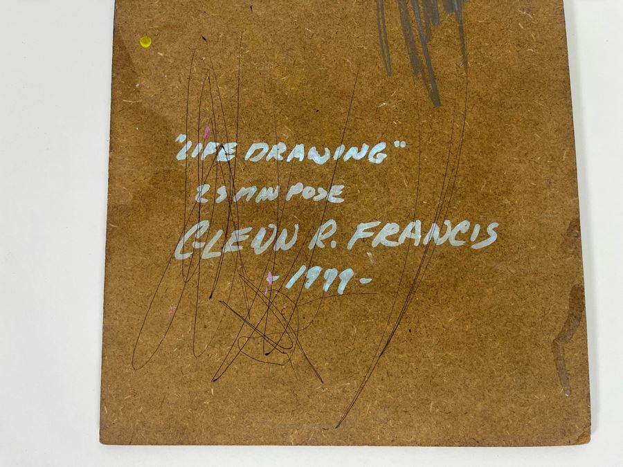 Original Glenn R. Francis Life Drawing On Board 1999 8 X 12 [Photo 9]