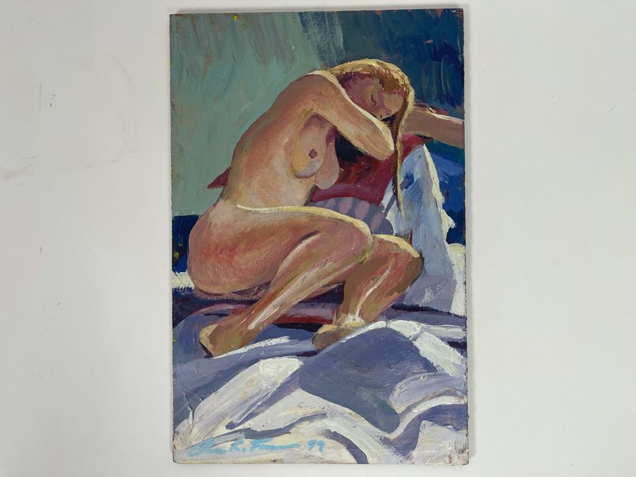 Original Glenn R. Francis Life Drawing On Board 1999 8 X 12 [Photo 4]