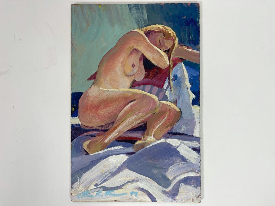 Original Glenn R. Francis Life Drawing On Board 1999 8 X 12 [Photo 3]