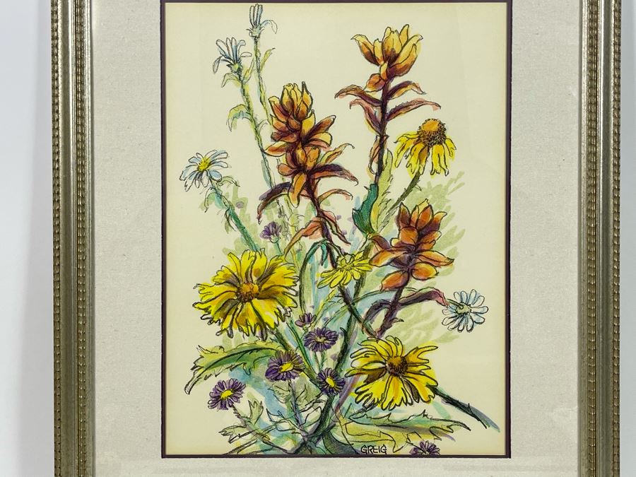 Original Framed Still Life Artwork Signed Greig 22 X 26 [Photo 5]