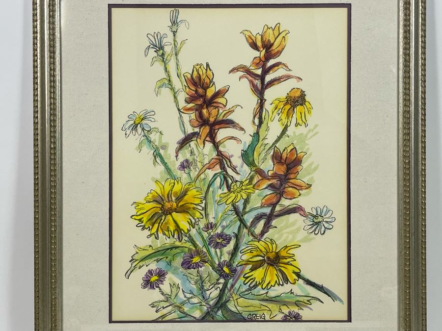 Original Framed Still Life Artwork Signed Greig 22 X 26 [Photo 4]