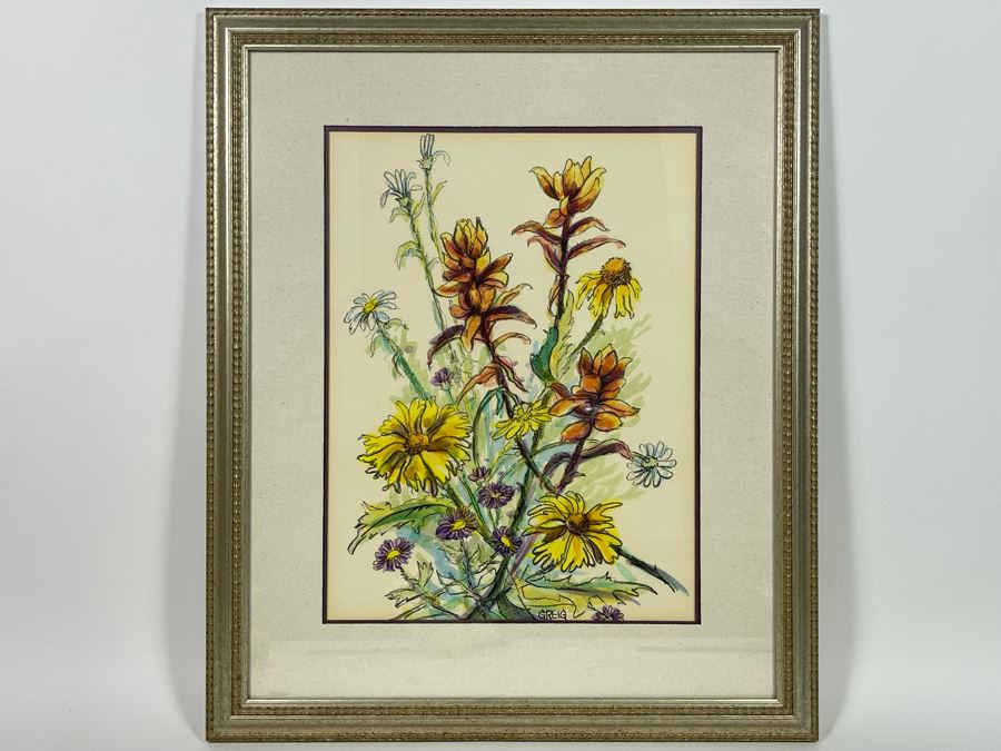 Original Framed Still Life Artwork Signed Greig 22 X 26 [Photo 3]