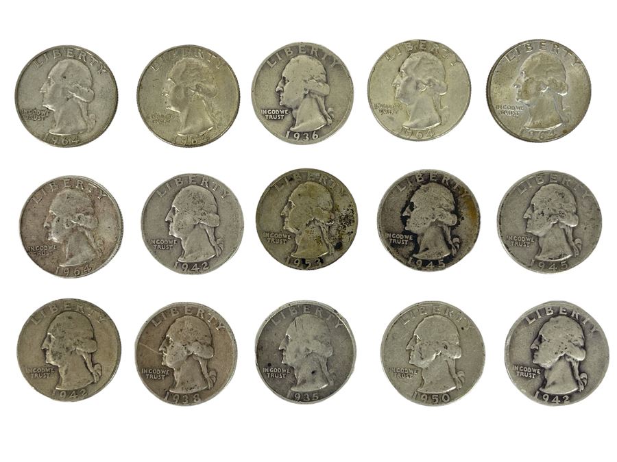 (15) Silver Quarter Collection Various Years [Photo 1]