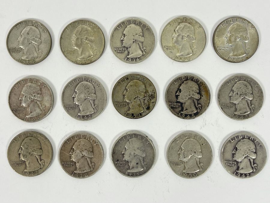 (15) Silver Quarter Collection Various Years [Photo 2]