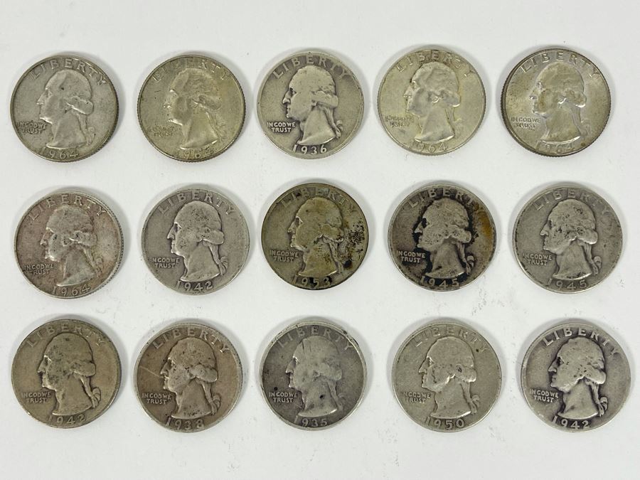 (15) Silver Quarter Collection Various Years [Photo 4]