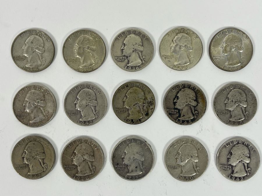 (15) Silver Quarter Collection Various Years [Photo 3]