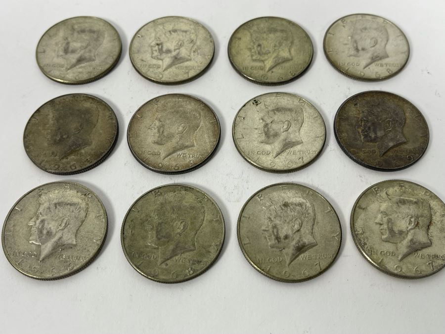 (12) Kennedy Silver Half Dollars Various Years [Photo 4]