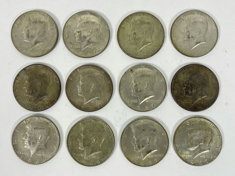 (12) Kennedy Silver Half Dollars Various Years [Photo 3]