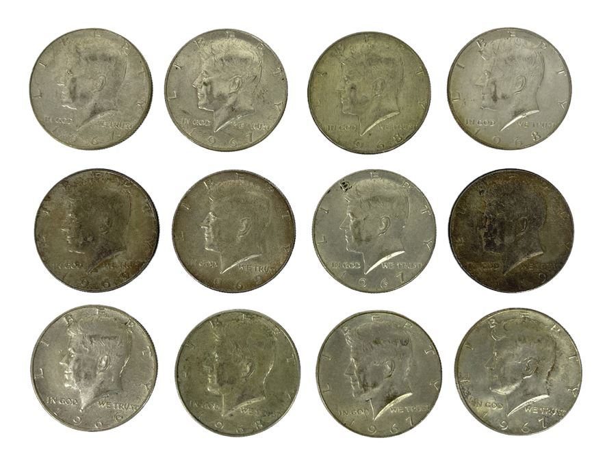 (12) Kennedy Silver Half Dollars Various Years [Photo 1]