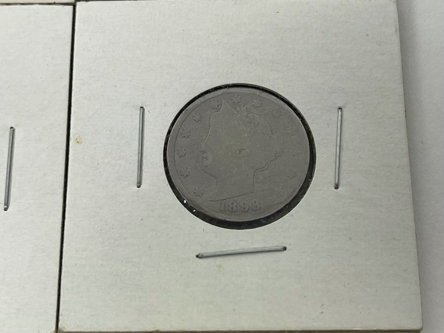 (4) Antique United States Liberty Nickels Years 1898, 1899, 1900, 1901 [Photo 6]