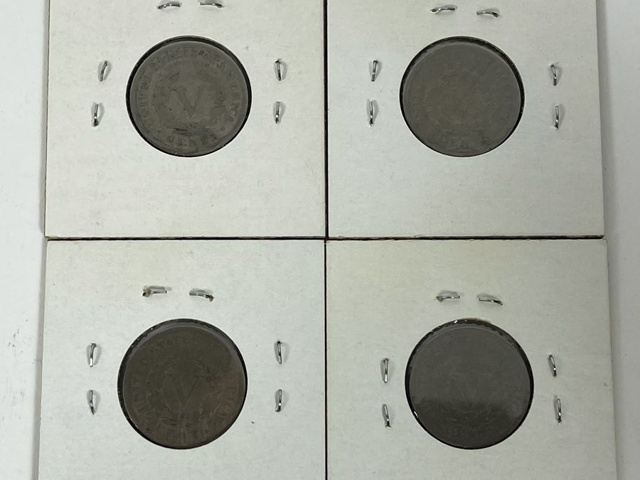 (4) Antique United States Liberty Nickels Years 1898, 1899, 1900, 1901 [Photo 7]