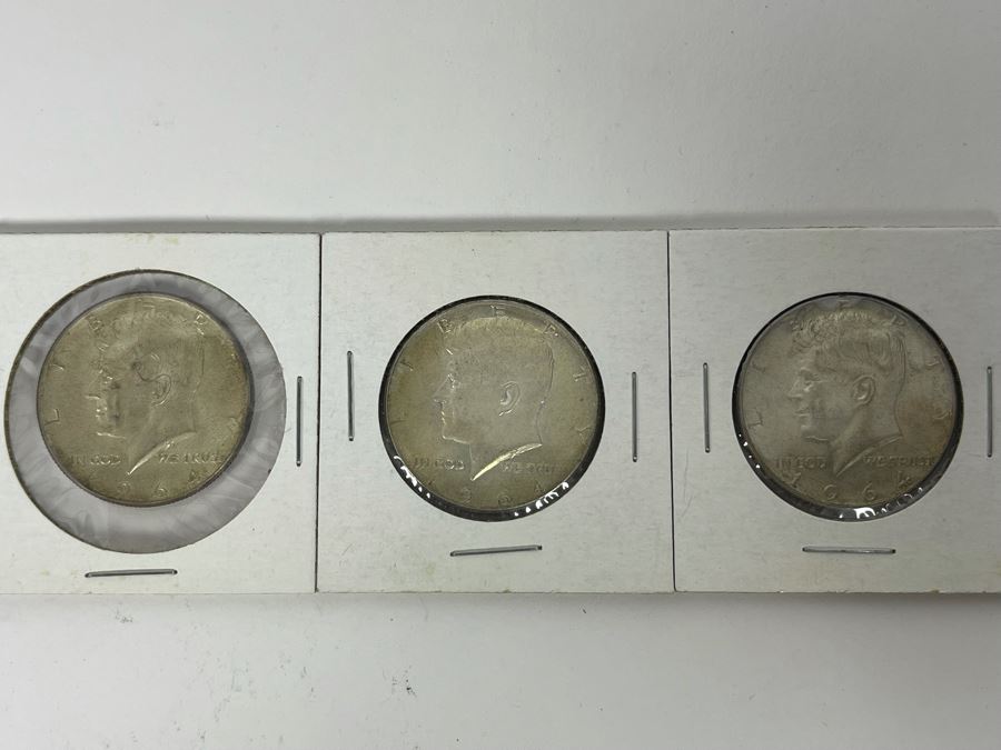 (3) 1964 Kennedy Silver Half Dollars [Photo 1]