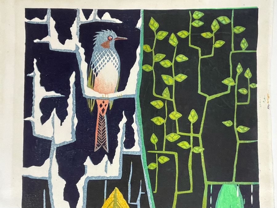 Shiro Kasamatsu Mid-Century 1955 Japanese Woodblock Print 11 X 16 [Photo 3]