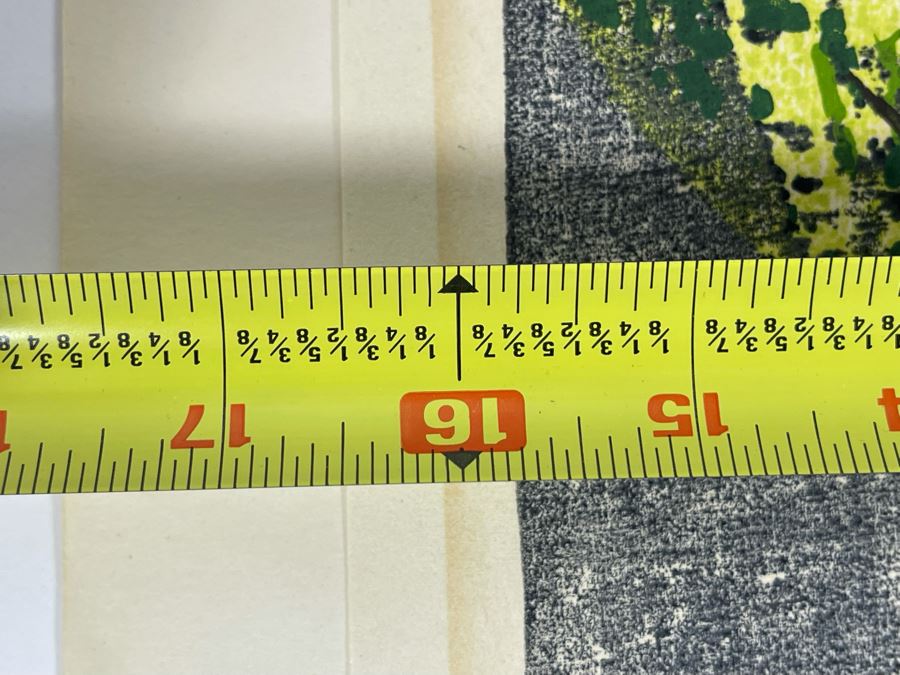 Tamami Shima Mid-Century Modernist 1965 Woodblock Print Signed & Limited 16 X 12 [Photo 9]