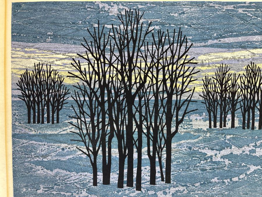Fumio Fujita Mid-Century Modernist 1972 Woodblock Print Signed & Limited 16 X 12 [Photo 4]