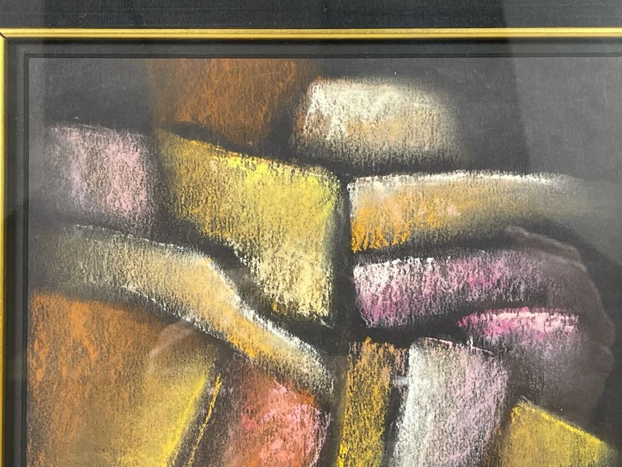 Sammy Pasto (1921-2013) Original Pastel Framed Artwork Titled 'Series Of Man #35' San Diego California Modernist Painter 18 X 20 [Photo 10]