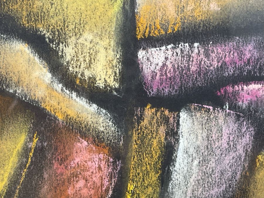 Sammy Pasto (1921-2013) Original Pastel Framed Artwork Titled 'Series Of Man #35' San Diego California Modernist Painter 18 X 20 [Photo 11]