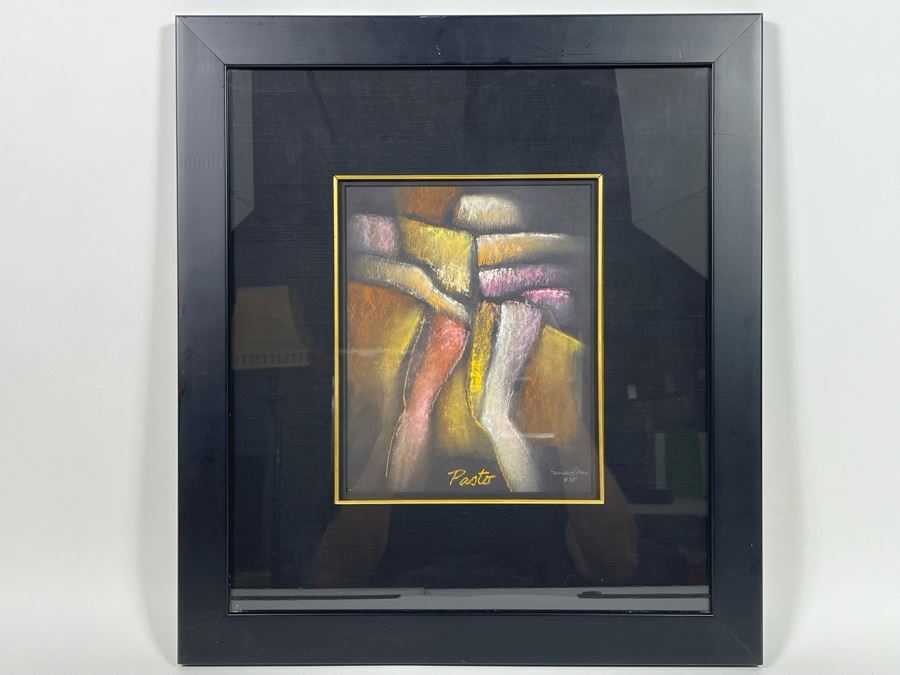 Sammy Pasto (1921-2013) Original Pastel Framed Artwork Titled 'Series Of Man #35' San Diego California Modernist Painter 18 X 20 [Photo 2]