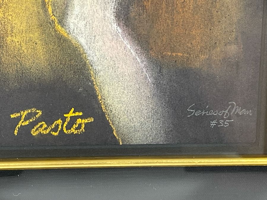 Sammy Pasto (1921-2013) Original Pastel Framed Artwork Titled 'Series Of Man #35' San Diego California Modernist Painter 18 X 20 [Photo 7]