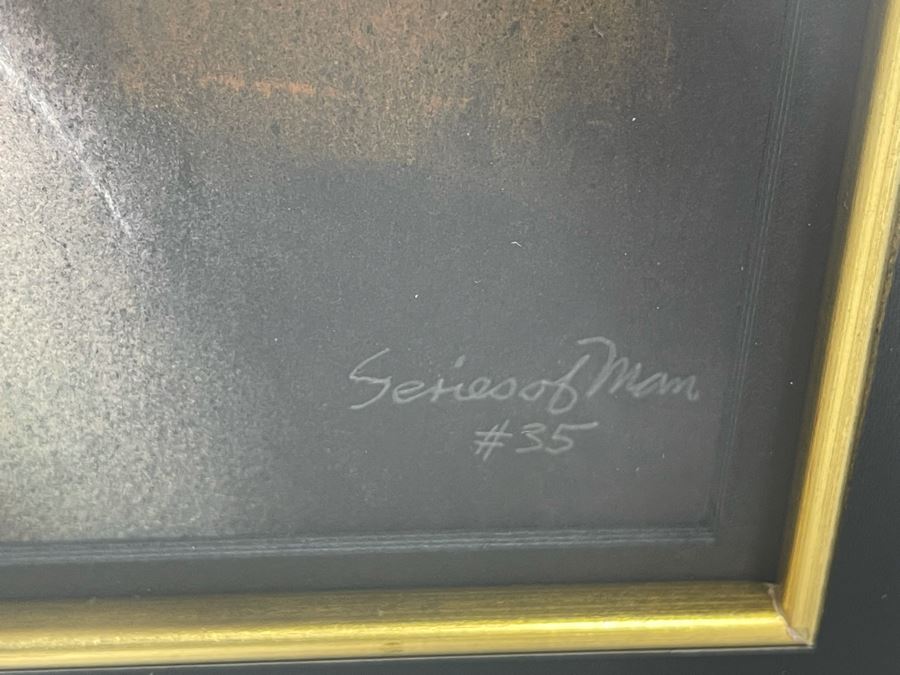 Sammy Pasto (1921-2013) Original Pastel Framed Artwork Titled 'Series Of Man #35' San Diego California Modernist Painter 18 X 20 [Photo 9]