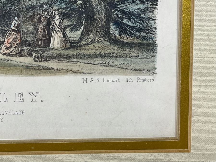 Vintage Framed Lithograph Titled 'East Horsley. Seat Of The Right Honarable The Earl Of Lovelace' 13 X 12 [Photo 6]