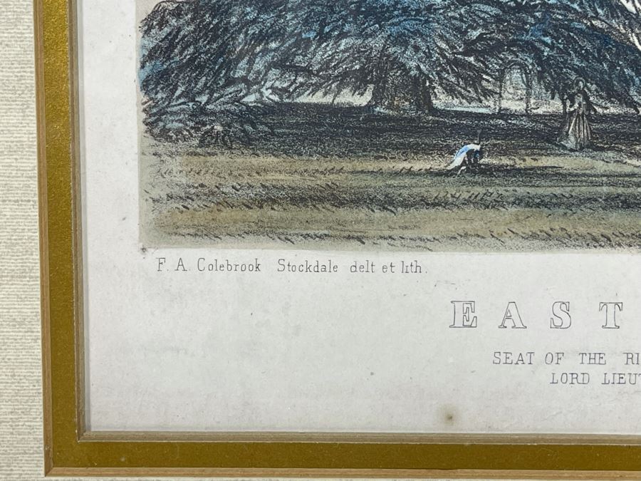 Vintage Framed Lithograph Titled 'East Horsley. Seat Of The Right Honarable The Earl Of Lovelace' 13 X 12 [Photo 5]