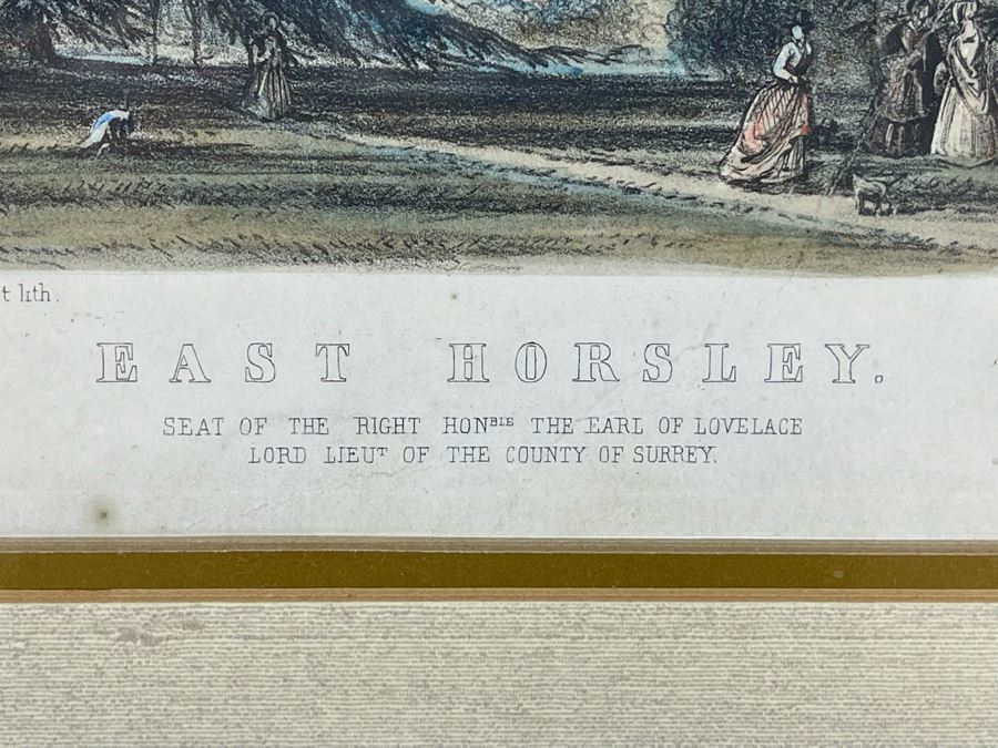 Vintage Framed Lithograph Titled 'East Horsley. Seat Of The Right Honarable The Earl Of Lovelace' 13 X 12 [Photo 4]
