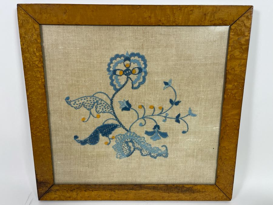 Antique Framed Embroidery 19 X 18 [Photo 3]