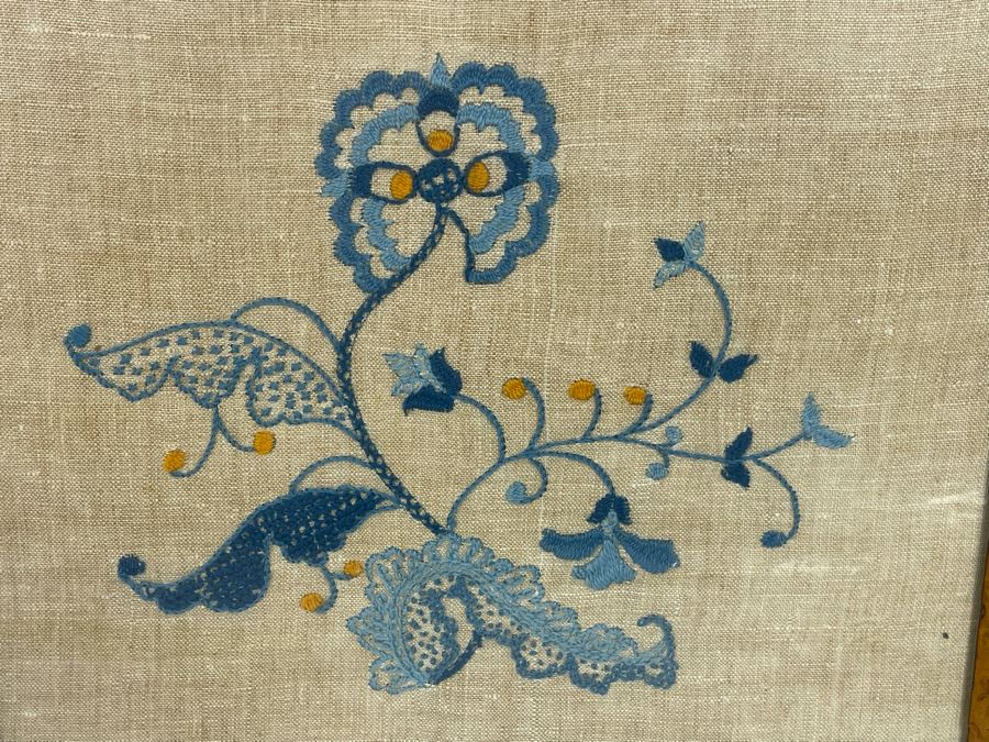 Antique Framed Embroidery 19 X 18 [Photo 4]