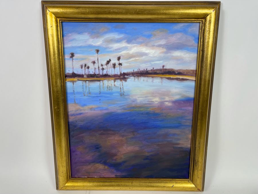 Peggy Fischbeck Original Oil Painting Of Mission Bay Framed Signed M Fischbeck 20 X 24 [Photo 2]