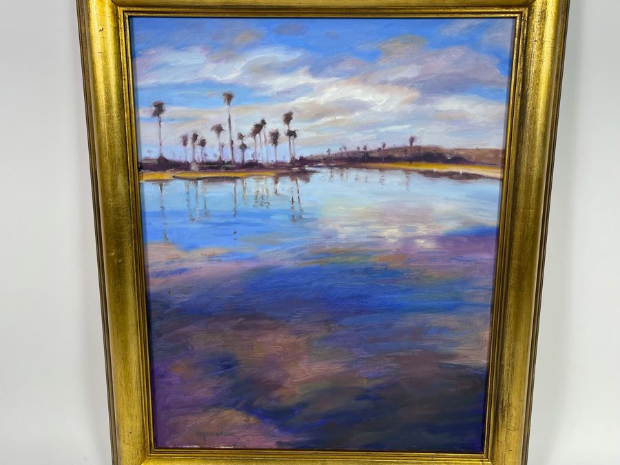 Peggy Fischbeck Original Oil Painting Of Mission Bay Framed Signed M Fischbeck 20 X 24 [Photo 4]