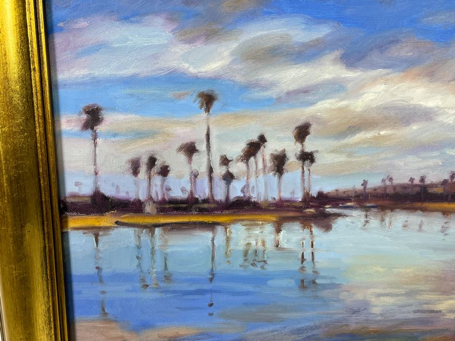 Peggy Fischbeck Original Oil Painting Of Mission Bay Framed Signed M Fischbeck 20 X 24 [Photo 5]