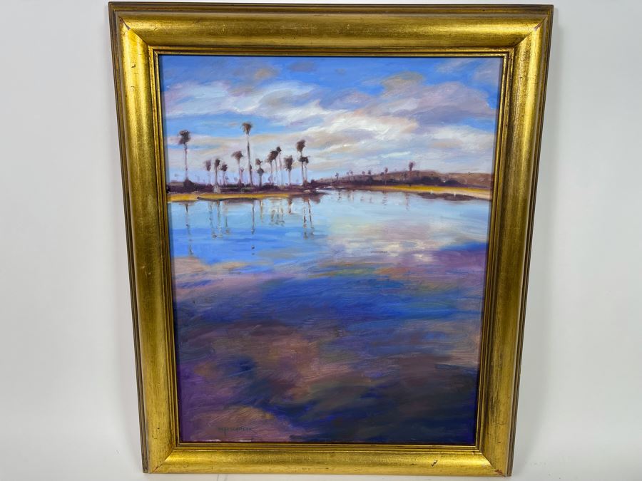 Peggy Fischbeck Original Oil Painting Of Mission Bay Framed Signed M Fischbeck 20 X 24 [Photo 3]