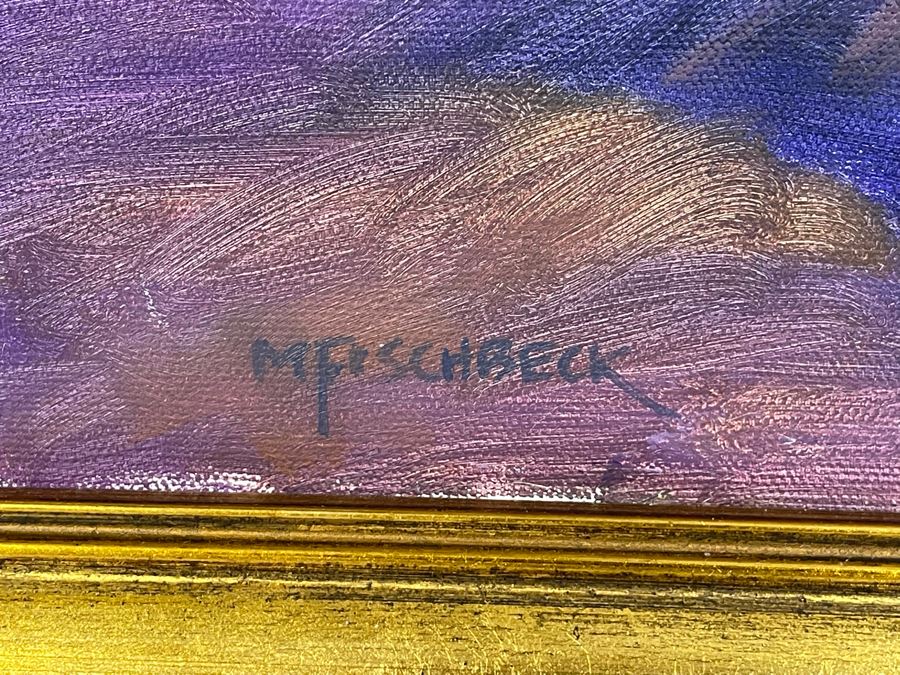 Peggy Fischbeck Original Oil Painting Of Mission Bay Framed Signed M Fischbeck 20 X 24 [Photo 9]