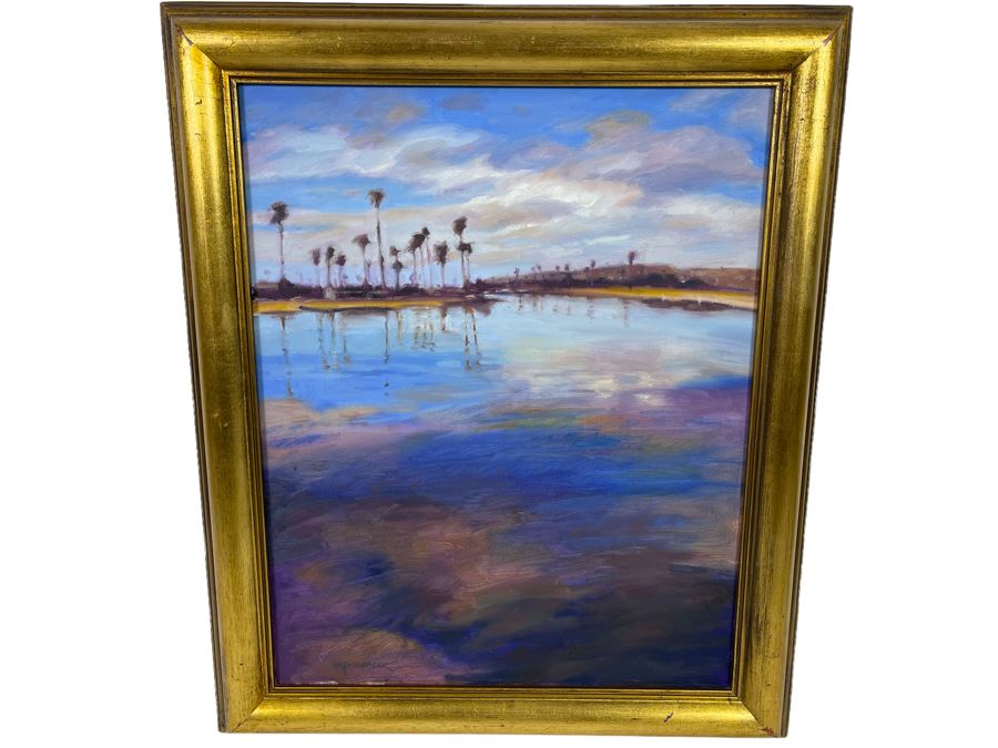 Peggy Fischbeck Original Oil Painting Of Mission Bay Framed Signed M Fischbeck 20 X 24