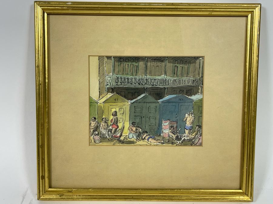 Original Pen And Ink Drawing Framed Unsigned 11.5 X 10 [Photo 3]