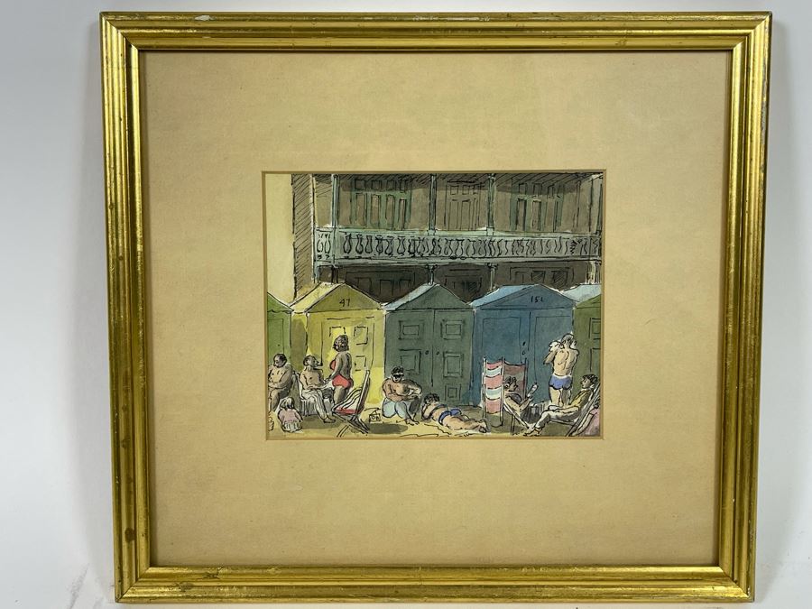 Original Pen And Ink Drawing Framed Unsigned 11.5 X 10 [Photo 2]