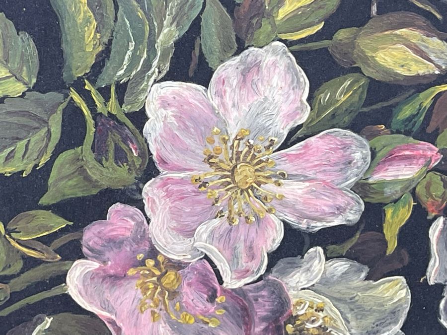 Antique Still Life Painting On Metal With Antique Gilt Wooden Frame 13.5 X 10.5 [Photo 6]