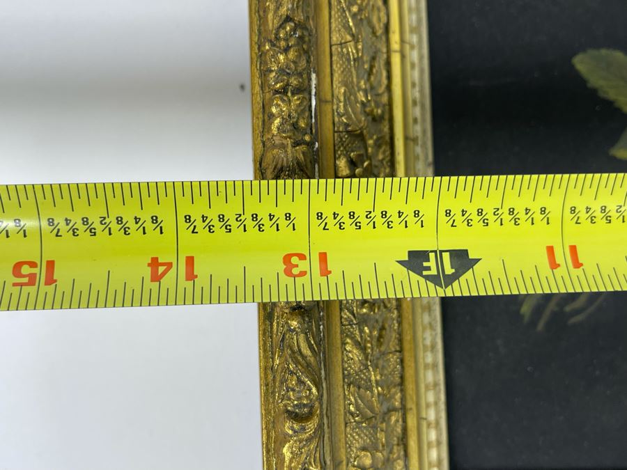 Antique Still Life Painting On Metal With Antique Gilt Wooden Frame 13.5 X 10.5 [Photo 11]
